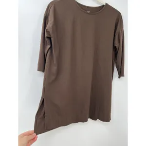 Women's Top J Jill Luxe Supima Ballet Sleeve Tunic XS Espresso Brown Chocolate thumbnail 3