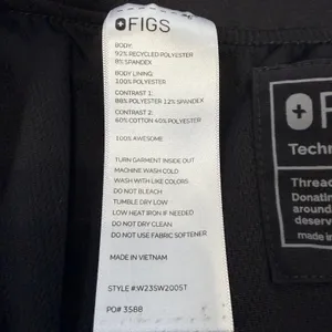 FIGS Black FREEx Lined Zamora High Waisted Womens‎ XL Tall Jogger Scrubs thumbnail 9