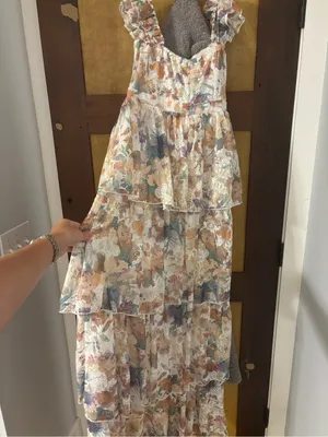 Bardot Colorful floral ruffle lace maxi dress thumbnail 5