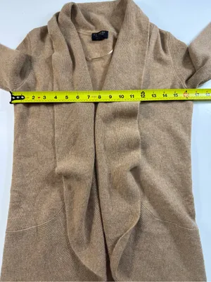 Cashmere Charter Club Relaxed Open-Front Cardigan in Camel Brown thumbnail 4