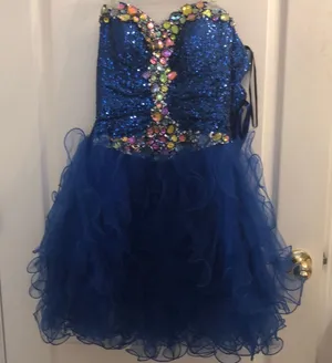 Fiesta Blue Strapless Lace-Up Dress thumbnail 1