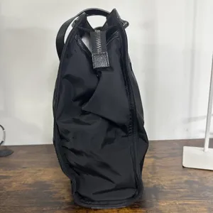 Burberry Tote Bag Womens Large Black Nylon Leather Logo Shoulder Zip Top Handle thumbnail 15