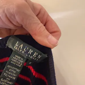 Lauren Ralph Lauren Navy and Red Striped Knit Sweater thumbnail 3