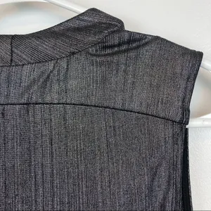 DREW Draped Neck Metallic Gray Sleeveless Top thumbnail 9