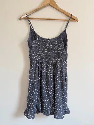 Abercrombie & Fitch Mini Polka Dot Dress Size Small Gray White thumbnail 6