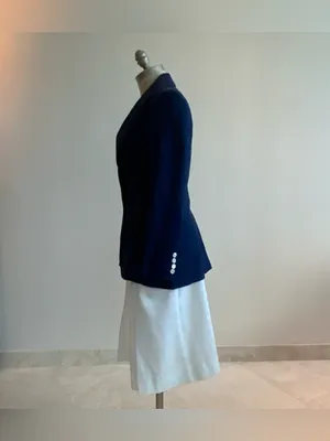 Classic Navy Women's Blazer - Tailored Evan Picone Jacket Sz Small thumbnail 2