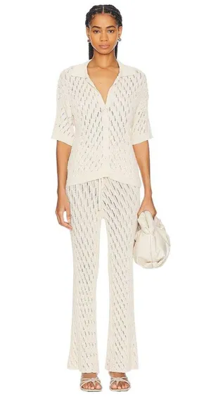 SNDYS Claire Pants in Natural XX-Small New Womens Cream Crochet Coverup thumbnail 8