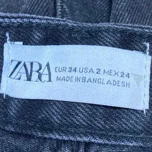 Zara Women's Black Straight Wide Leg Mid Rise Baggy Cargo Denim Jeans Pants Sz 2 thumbnail 4