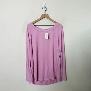 NWT Free People We the Free Oversized Snowy Thermal in‎ Mink Tink Womens Size L thumbnail 5