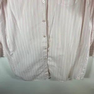 Victoria's‎ Secret Pink White Striped Cotton Sleep Shirt Nightgown Womens Large thumbnail 3
