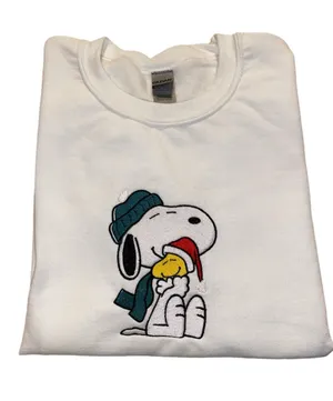 Peanuts Snoopy $ Woodstock Christmas Sweatshirt thumbnail 1