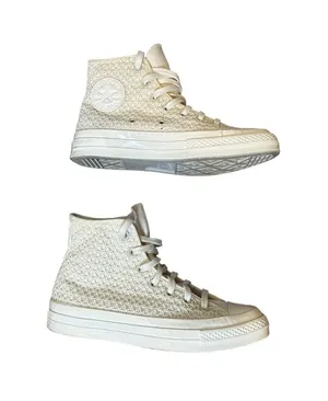 Converse Chuck 70 Hi Woven Textile Cream Sneakers‎ A07534C Womens 7.5 thumbnail 1