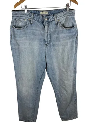Madewell The Curvy Perfect Vintage Jean‎ Light Wash High Rise Tapered Denim 32 thumbnail 1