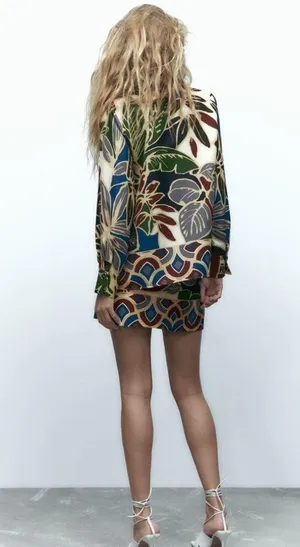 ZARA PRINTED MINI SKIRT thumbnail 5