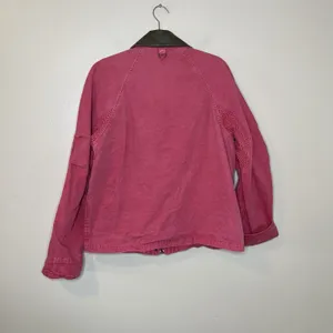 Vintage Hot Pink Bright Women's Chore Coat Utility Contrast Collar M Western 90s thumbnail 9