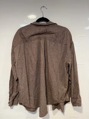 Aerie Brown Button-Up Shacket‎ Overshirt thumbnail 3