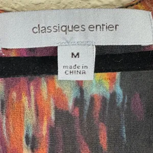 Classiques Entier‎ Silk Blend Abstract Ikat Twist V-Neck Sleeveless Blouse M thumbnail 4