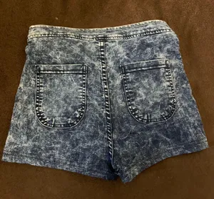 American Apparel MD 90s Blue Acid Wash High Waist Shorts thumbnail 2