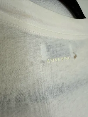 Anine Bing Ashton Tee Vintage Bing in Washed Buttercream sz S guc thumbnail 5