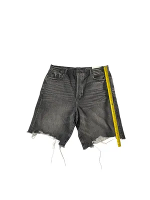 American Eagle Jorts Womens 18 Black Denim 90s Boyfriend Bermuda Raw Hem NWT thumbnail 9