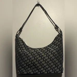 New York & Company- Vintage Black and Gray Patterned Logo Shoulder Bag Y2K thumbnail 2