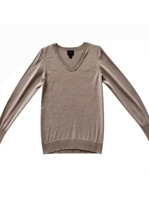 Worthington Women's V-Neck Pullover Sweater Size S Beige thumbnail 2