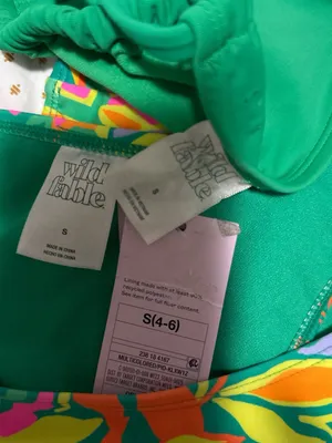 wild fable Green Triangle Bikini with Tropical Print Bottom thumbnail 5