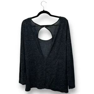 Pilcro Anthropologie Women Cut-Out Scoop Neck Top Gray‎ M Minimalist Lounge thumbnail 4