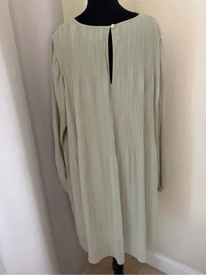 Aritzia Wilfred Daydreamer Pleated Chiffon Mini Dress Sage Green 2XL thumbnail 7