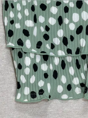 Ann Taylor | Green Dalmation Print Pleated Tank | Small thumbnail 5