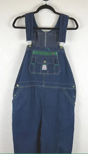 Liberty Denim Overalls — Women's Size 20‎ Tall Green Zip Accent Carpenter Style thumbnail 1