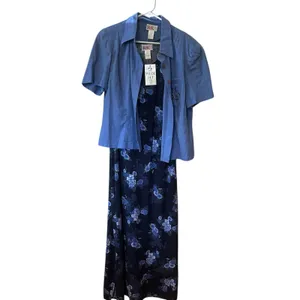 Vtg R&K Originals 80'S Dress W/ Tunic Linen Blend Set/2 Boho SZ 14 Boho Y2K thumbnail 2