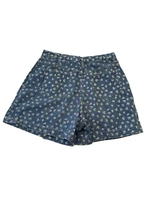 Vintage denim butterfly shorts size 18 32 Denim Floral Wrap Skort in Blue thumbnail 2
