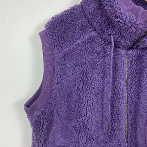 Artisans Vest XXL‎ Purple Plush Fleece Sleeveless High Neck Drawstring thumbnail 5