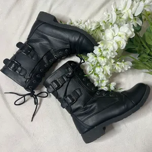 Rue 21 Leather Combat Boots thumbnail 1