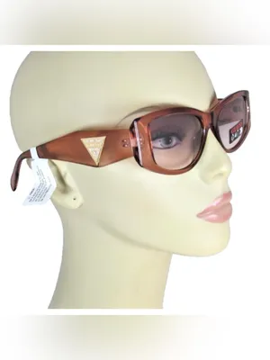 GUESS Translucent Brown Sunglasses Gold Rhinestone-Accented Logos GO00086-45B thumbnail 4
