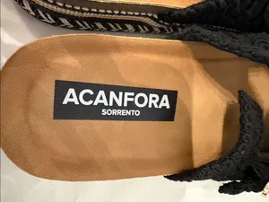 Acanfora Sorrento Women’s Black Crochet Double-Buckle Platform Sandals SZ 40 thumbnail 3
