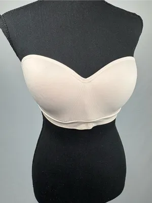 Strapless Seamless Bandeau Bra in Pale Pink thumbnail 3