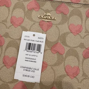 coach Laptop Sleeve In Signature With Heart Print cp374 thumbnail 6