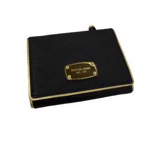 Michael Kors Black Foldable Wallet with Gold  Trim thumbnail 2