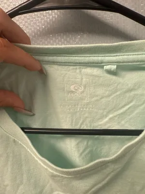 Rip Curl Women's Wetsuit Icon Cropped T-Shirt Mint Green Size S thumbnail 3