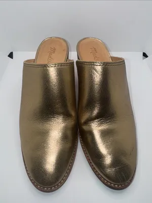 MADEWELL Harper Mules Metallic Gold Leather Women’s 5 thumbnail 2