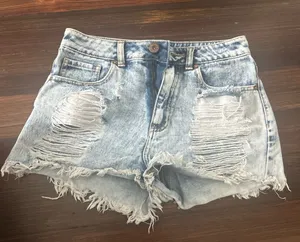 Bullhead Light Blue Distressed Jean Shorts thumbnail 1