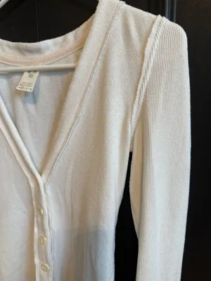 We The Free Ivory Button-Front Long Sleeve Top thumbnail 5