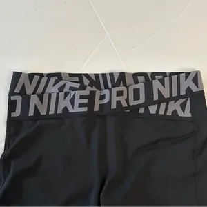 Nike Pro Black Biker Shorts Twist Waist Women's Black Athletic Shorts L thumbnail 5