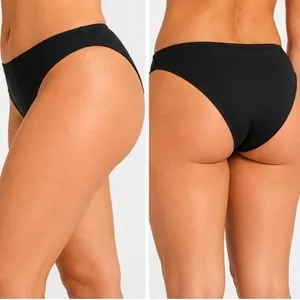 No Boundaries Womens Bikini Bottoms Size L Black Wavy Pucker Texture Cheeky Swim thumbnail 8
