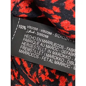 ZARA Red Black Leopard Print Ruffle Mock Neck Long Sleeves Mini A-Line Dress S thumbnail 4