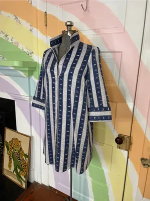 Tuckernuck Charlie Dress in Stillwater Blue Stripe Mini Cotton Sz XS 🧡🎀 thumbnail 6