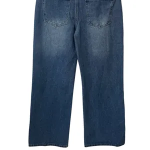 NEW Edikted Mid Rise Wide Leg Distressed Jeans‎ Color Indigo Blue Raw Washed M thumbnail 7