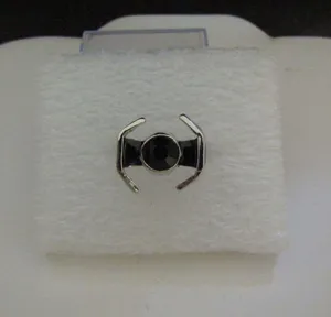 Black Cz Starship Tibetan Silver Ring - Size 7 thumbnail 1